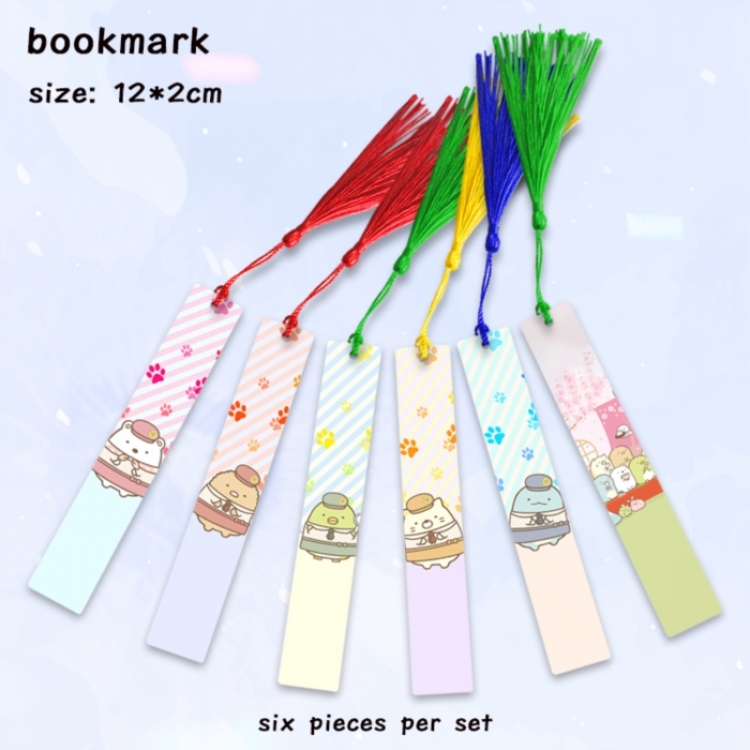 Corner creatures Frosted  Anime full-color printed metal bookmark pendant 12x2cm a set of 6