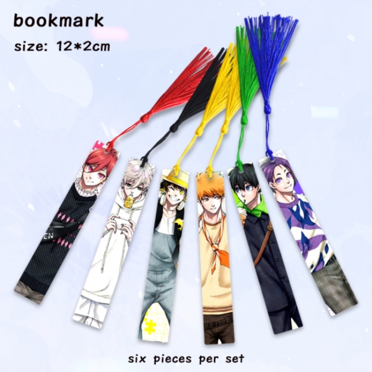 BLUE LOCK Anime full-color printed metal bookmark pendant 12x2cm a set of 6