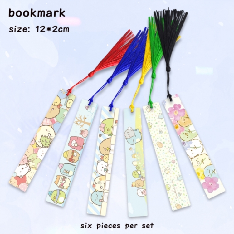 Corner creatures Frosted  Anime full-color printed metal bookmark pendant 12x2cm a set of 6