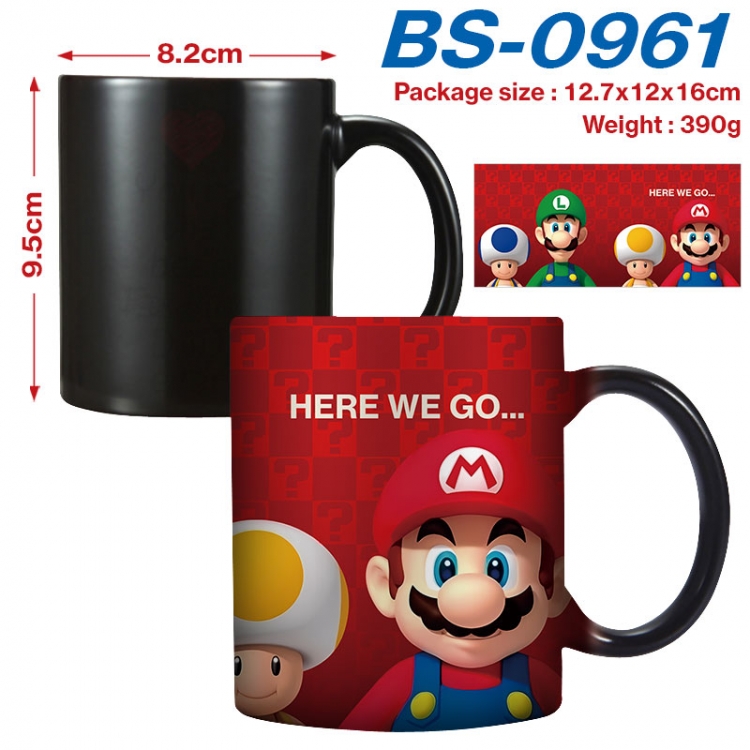 Super Mario  Anime high-temperature color-changing printing ceramic mug 400ml BS-0961