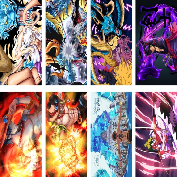 One Piece Embossed poster 8 pcs a set 42X29CM price for 5 sets 