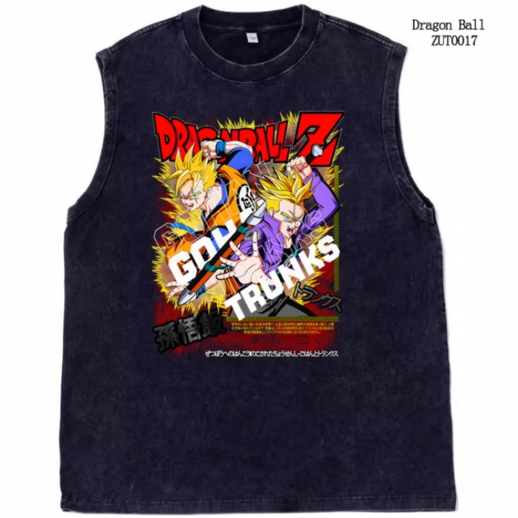 DRAGON BALL Anime peripheral pure cotton washed water used vest T-shirt  from S to 2XL ZUT0017