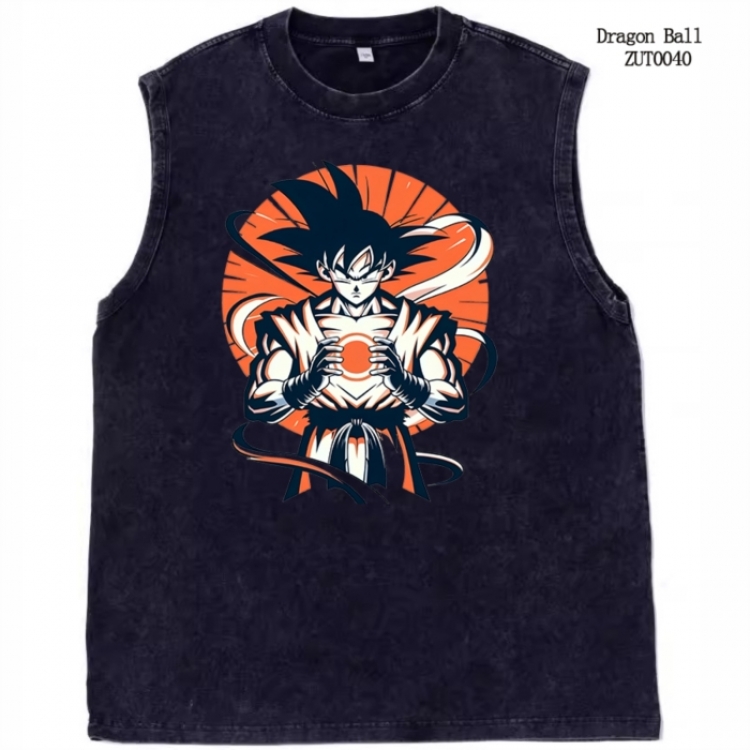 DRAGON BALL Anime peripheral pure cotton washed water used vest T-shirt  from S to 2XL  ZUT0040