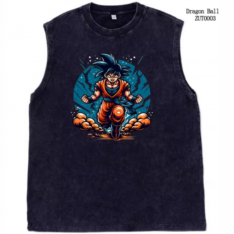 DRAGON BALL Anime peripheral pure cotton washed water used vest T-shirt  from S to 2XL ZUT0003