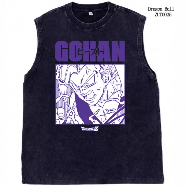 DRAGON BALL Anime peripheral pure cotton washed water used vest T-shirt  from S to 2XL ZUT0025