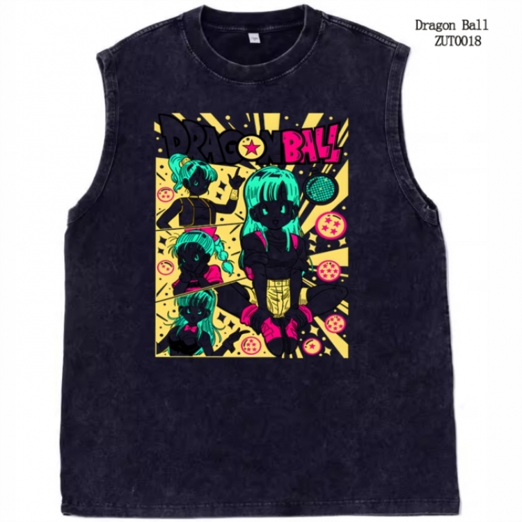 DRAGON BALL Anime peripheral pure cotton washed water used vest T-shirt  from S to 2XL ZUT0018