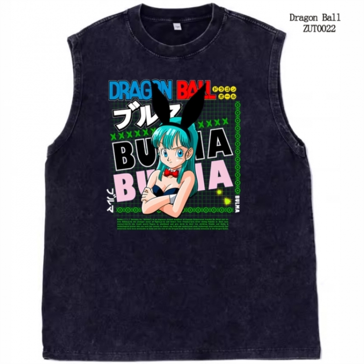 DRAGON BALL Anime peripheral pure cotton washed water used vest T-shirt  from S to 2XL  ZUT0022