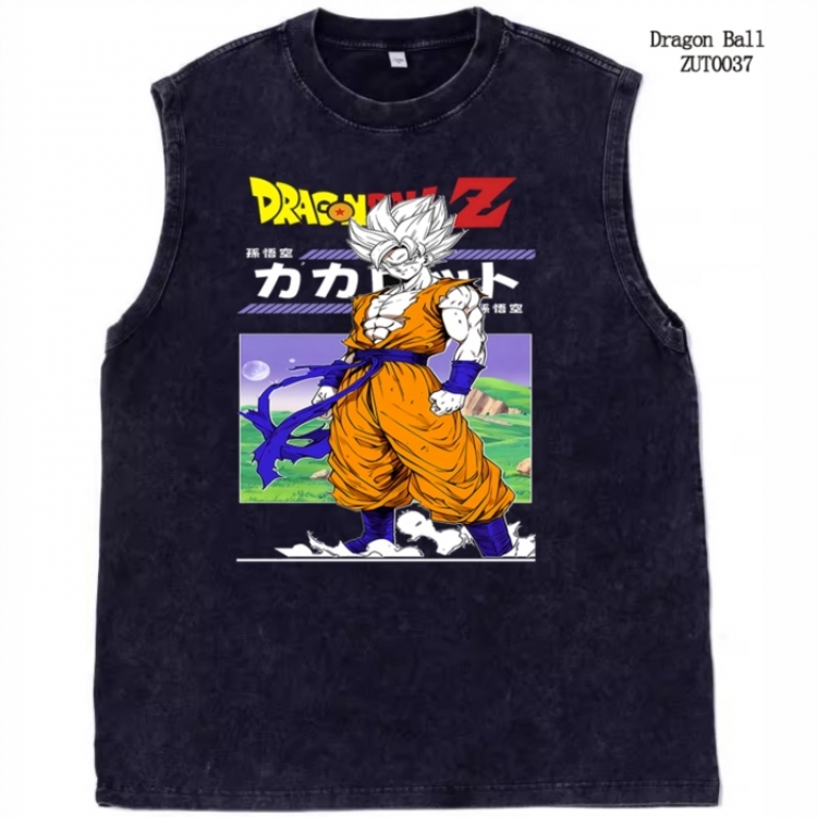 DRAGON BALL Anime peripheral pure cotton washed water used vest T-shirt  from S to 2XL ZUT0037