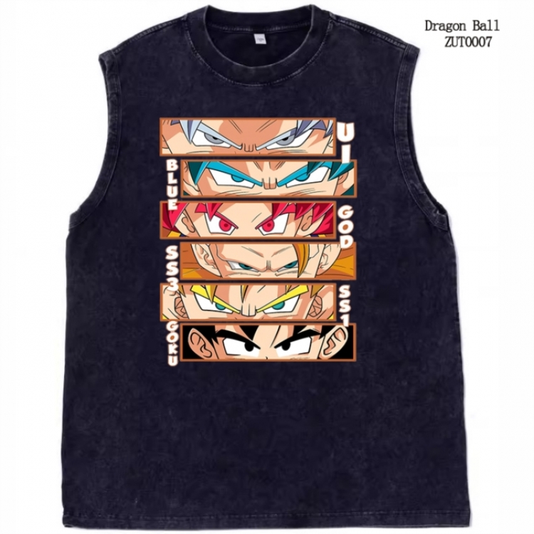 DRAGON BALL Anime peripheral pure cotton washed water used vest T-shirt  from S to 2XL ZUT0007