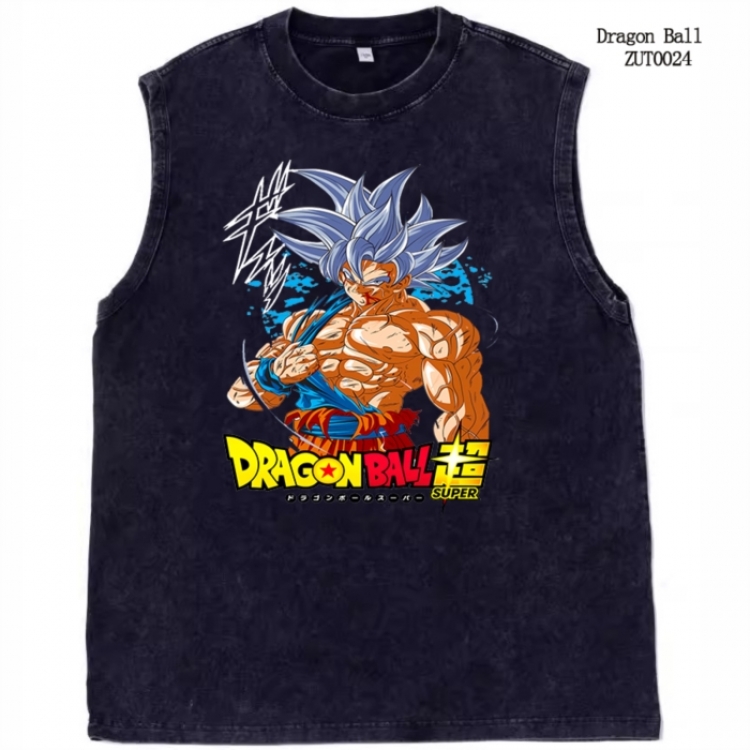 DRAGON BALL Anime peripheral pure cotton washed water used vest T-shirt  from S to 2XL ZUT0024
