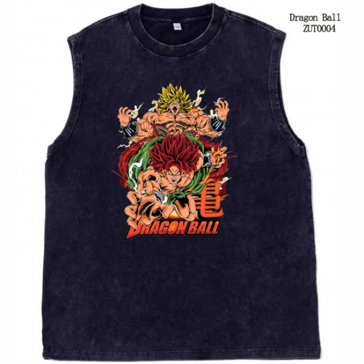 DRAGON BALL Anime peripheral pure cotton washed water used vest T-shirt  from S to 2XL  ZUT0004