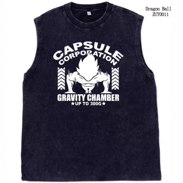 DRAGON BALL Anime peripheral pure cotton washed water used vest T-shirt  from S to 2XL  ZUT0011