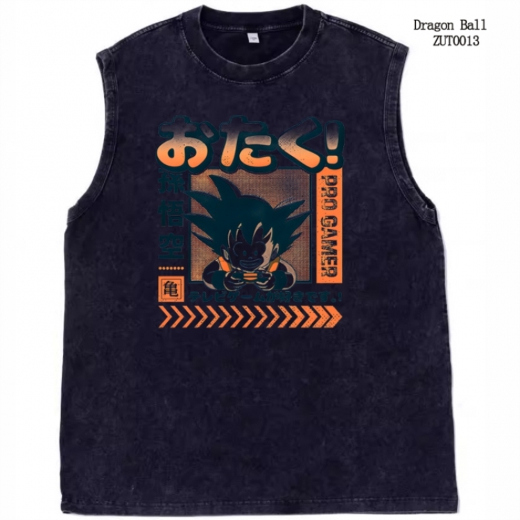 DRAGON BALL Anime peripheral pure cotton washed water used vest T-shirt  from S to 2XL  ZUT0013