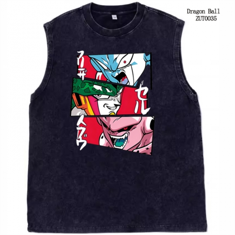 DRAGON BALL Anime peripheral pure cotton washed water used vest T-shirt  from S to 2XL ZUT0035