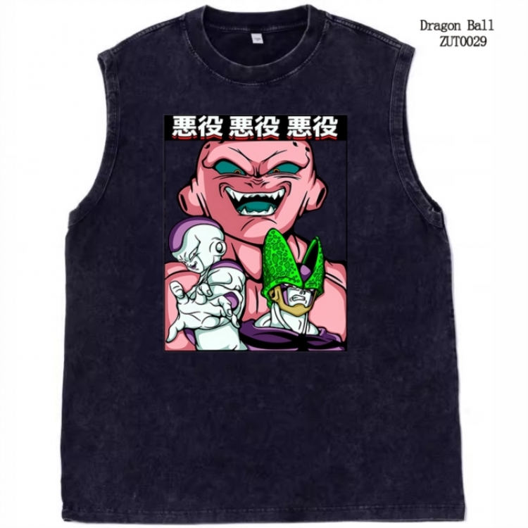 DRAGON BALL Anime peripheral pure cotton washed water used vest T-shirt  from S to 2XL  ZUT0029