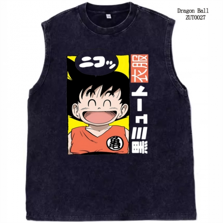 DRAGON BALL Anime peripheral pure cotton washed water used vest T-shirt  from S to 2XL ZUT0027