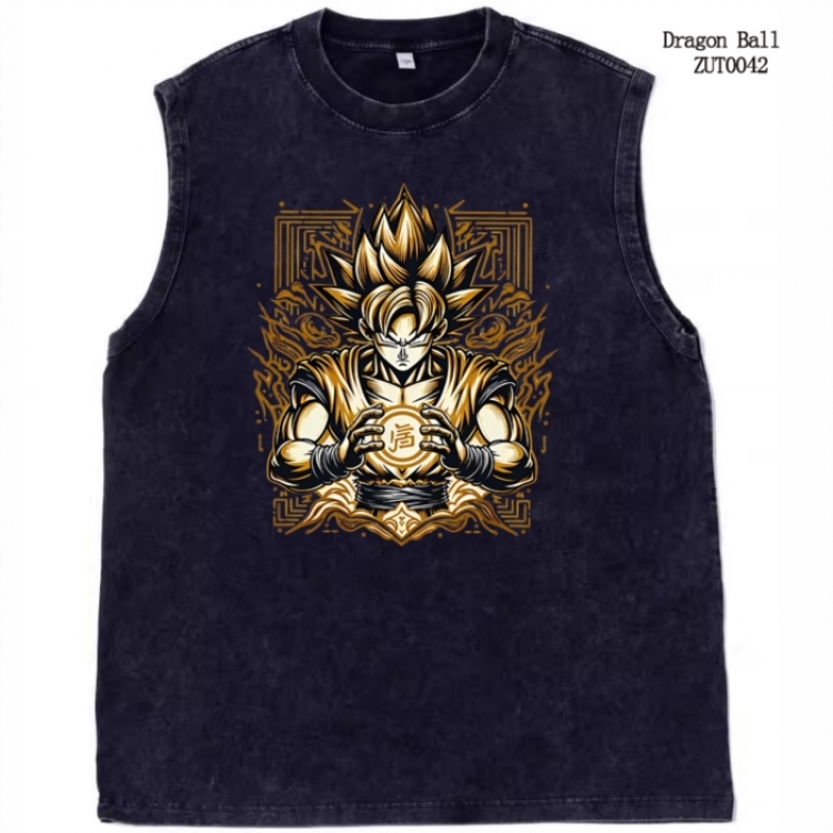 DRAGON BALL Anime peripheral pure cotton washed water used vest T-shirt  from S to   ZUT0042
