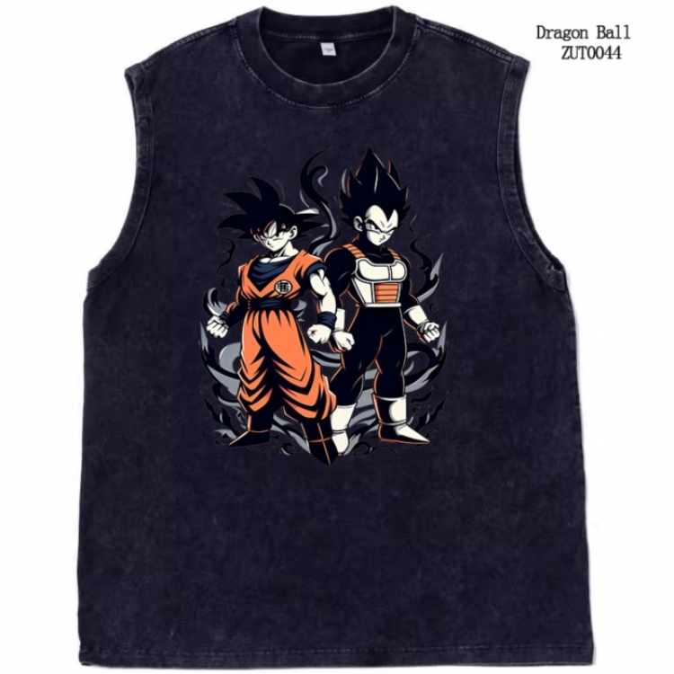 DRAGON BALL Anime peripheral pure cotton washed water used vest T-shirt  from S to 2XL ZUT0044
