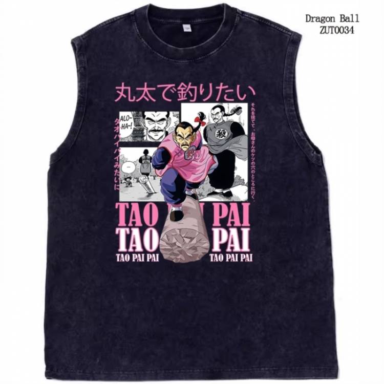 DRAGON BALL Anime peripheral pure cotton washed water used vest T-shirt  from S to 2XL ZUT0034