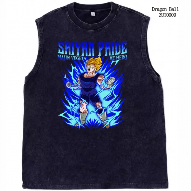 DRAGON BALL Anime peripheral pure cotton washed water used vest T-shirt  from S to 2XL ZUT0009