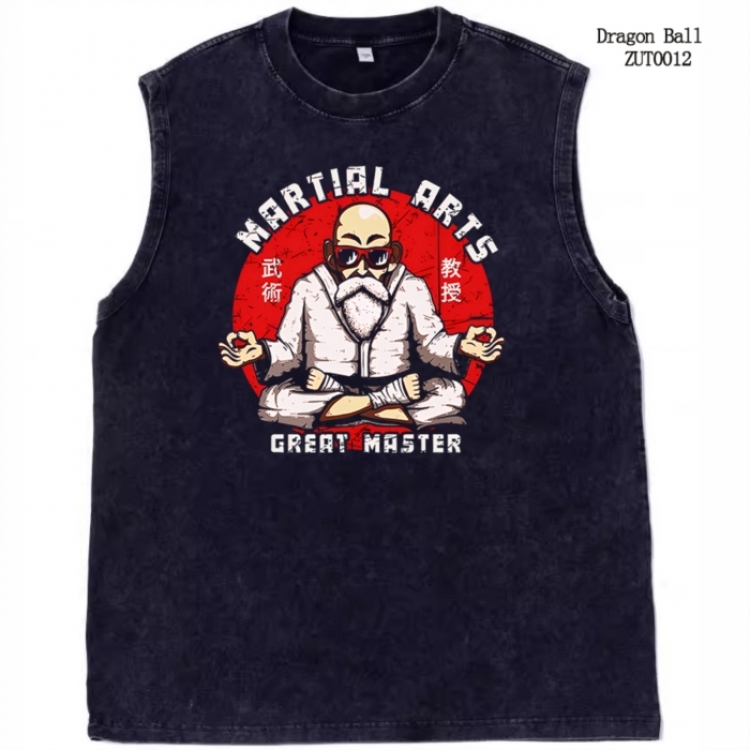 DRAGON BALL Anime peripheral pure cotton washed water used vest T-shirt  from S to 2XL ZUT0012