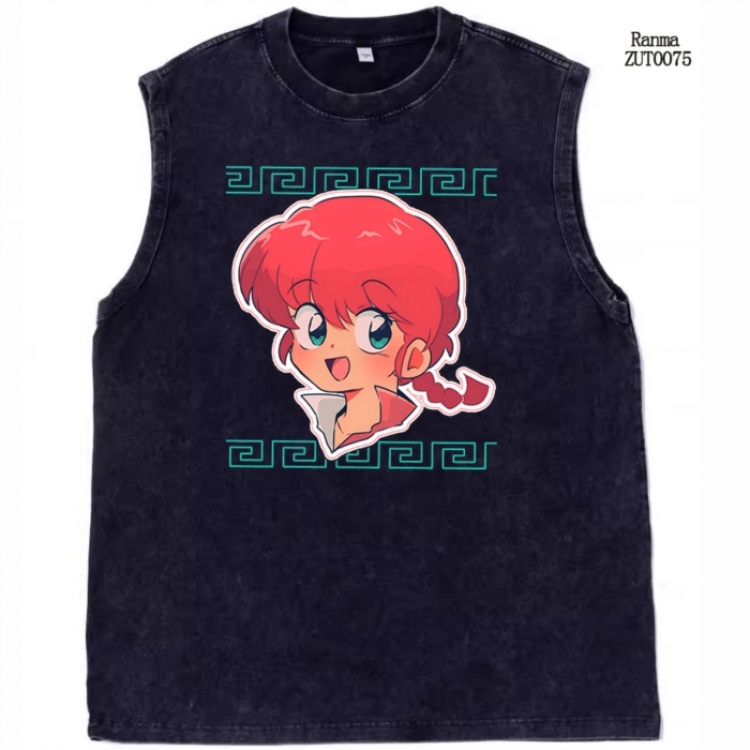 Ranma 1/2 Anime peripheral printed pure cotton vest T-shirt from S to 2XL  ZUT0075