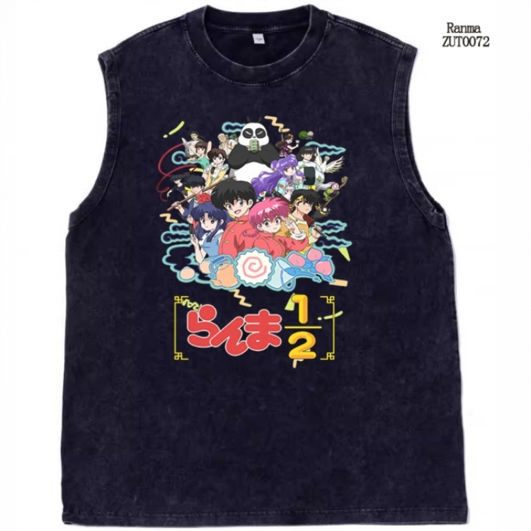 Ranma 1/2 Anime peripheral printed pure cotton vest T-shirt from S to 2XL  ZUT0072