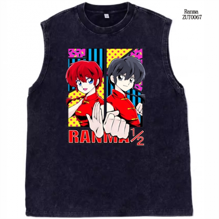 Ranma 1/2 Anime peripheral printed pure cotton vest T-shirt from S to 2XL ZUT0067