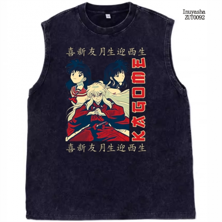 Inuyasha Anime peripheral printed pure cotton vest T-shirt from S to 2XL ZUT0092