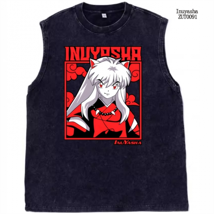 Inuyasha Anime peripheral printed pure cotton vest T-shirt from S to 2XL  ZUT0091