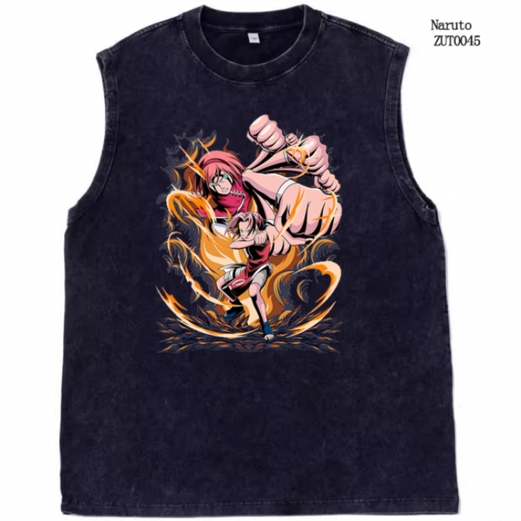 Naruto Anime peripheral printed pure cotton vest T-shirt from S to 2XL ZUT0045