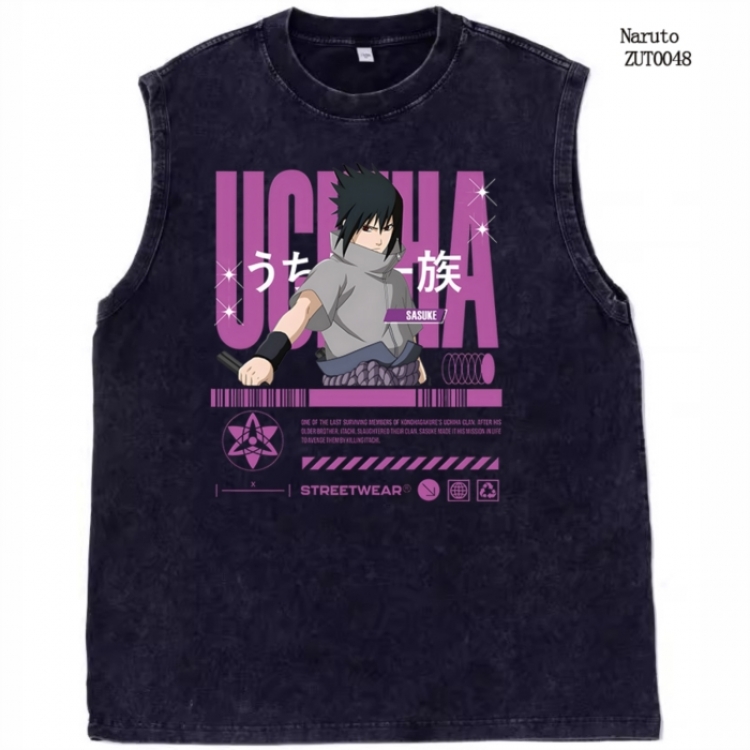 Naruto Anime peripheral printed pure cotton vest T-shirt from S to 2XL ZUT0048