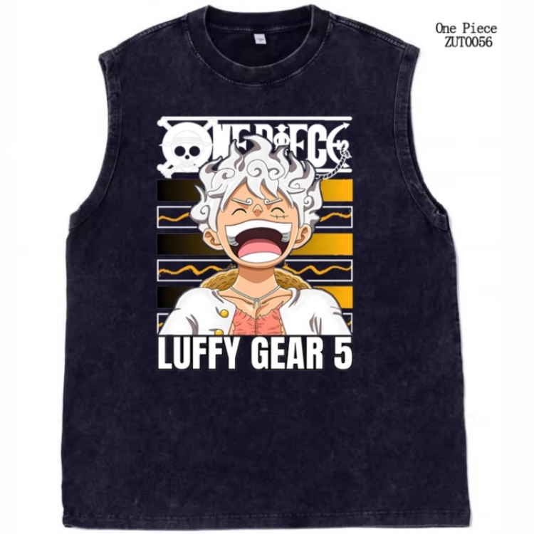 One Piece Anime peripheral pure cotton washed water used vest T-shirt from S to 2XL ZUT0056