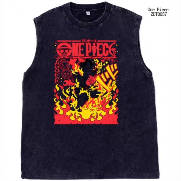 One Piece Anime peripheral pure cotton washed water used vest T-shirt from S to 2XL ZUT0057