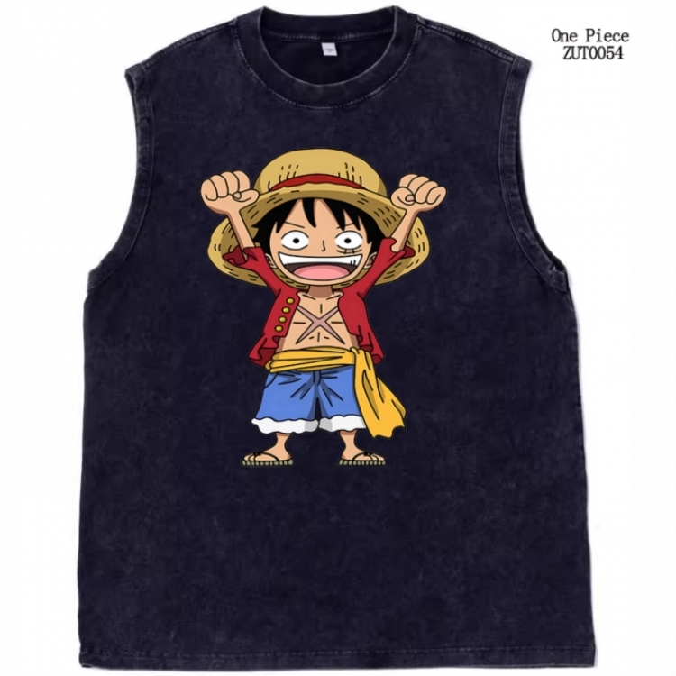 One Piece Anime peripheral pure cotton washed water used vest T-shirt from S to   ZUT0054