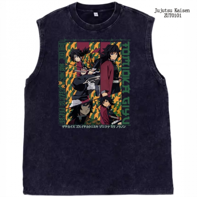 Demon Slayer Kimets Anime peripheral printed pure cotton vest T-shirt from S to 2XL