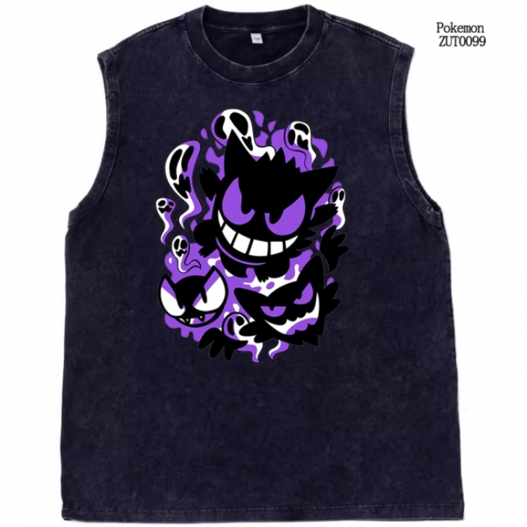 Pokemon Anime peripheral pure cotton washed water used vest T-shirt from S to 2XL