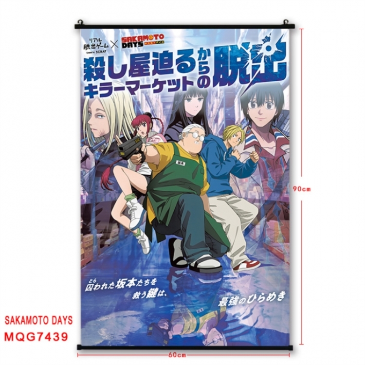 SAKAMOTO DAYS Anime black Plastic rod Cloth painting Wall Scroll 60X90CM  MQG7439