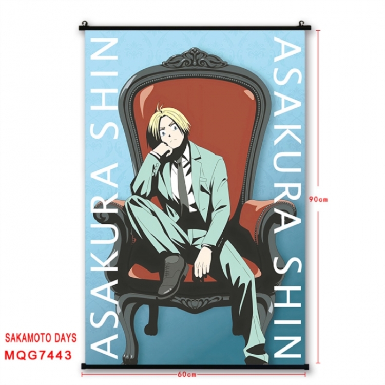 SAKAMOTO DAYS Anime black Plastic rod Cloth painting Wall Scroll 60X90CM MQG7443