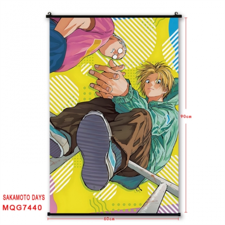 SAKAMOTO DAYS Anime black Plastic rod Cloth painting Wall Scroll 60X90CM MQG7440