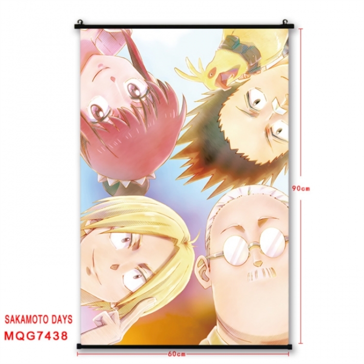 SAKAMOTO DAYS Anime black Plastic rod Cloth painting Wall Scroll 60X90CM  MQG7438