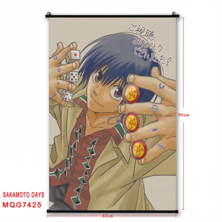 SAKAMOTO DAYS Anime black Plastic rod Cloth painting Wall Scroll 60X90CM MQG7425
