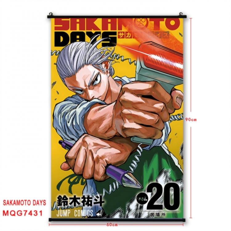 SAKAMOTO DAYS Anime black Plastic rod Cloth painting Wall Scroll 60X90CM MQG7431
