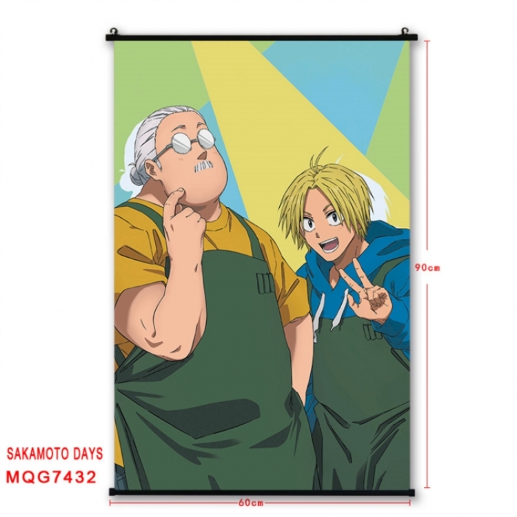 SAKAMOTO DAYS Anime black Plastic rod Cloth painting Wall Scroll 60X90CM MQG7432