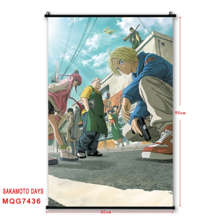 SAKAMOTO DAYS Anime black Plastic rod Cloth painting Wall Scroll 60X90CM MQG7436