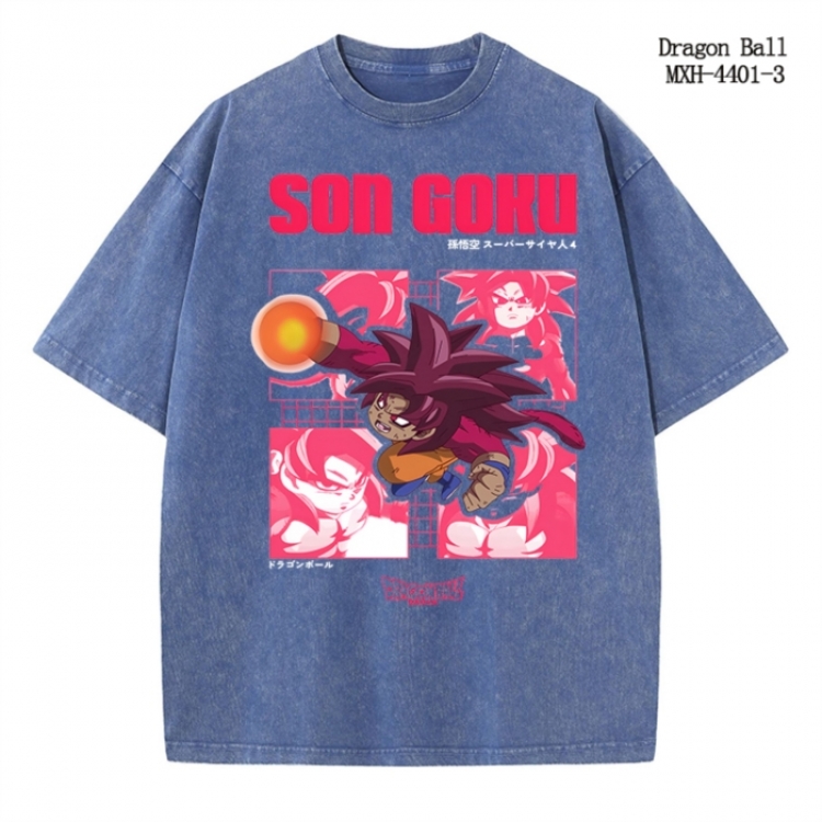 DRAGON BALL Anime peripheral pure cotton washed and worn T-shirt from S to 2XL MXH-4401-3