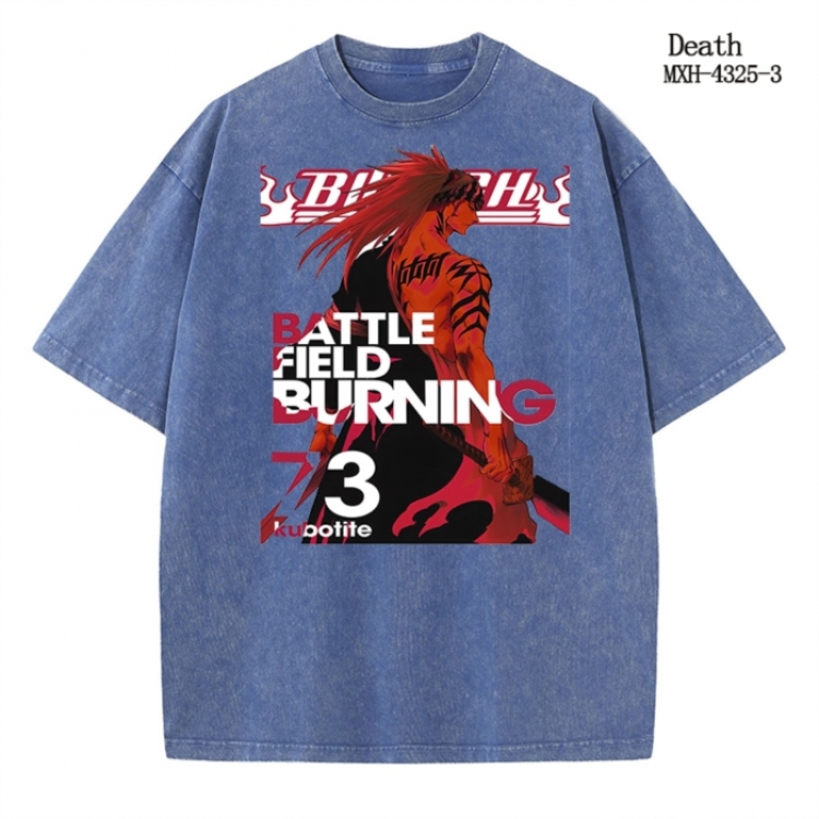 Bleach Anime peripheral pure cotton washed and worn T-shirt from S to 2XL MXH-4325-3