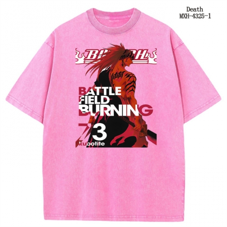 Bleach Anime peripheral pure cotton washed and worn T-shirt from S to 2XL  MXH-4325-1