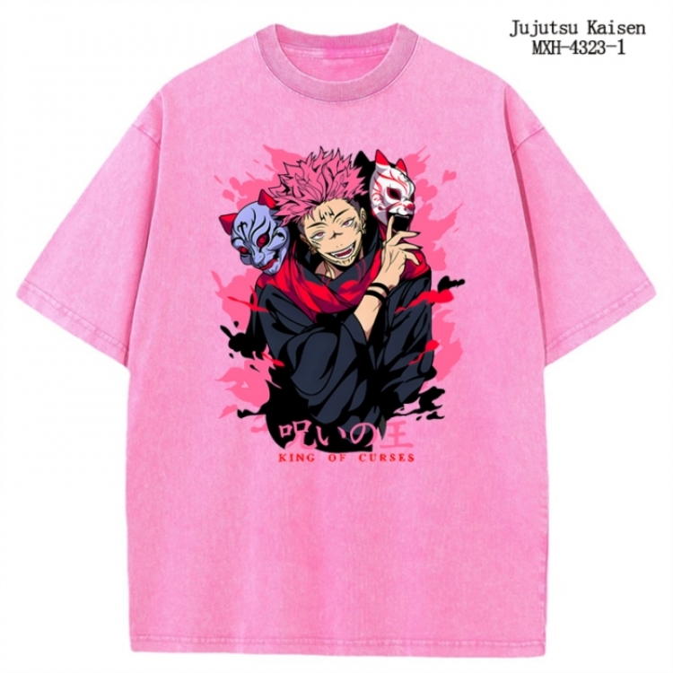 Jujutsu Kaisen Anime peripheral pure cotton washed and worn T-shirt from S to 2XL MXH-4323-1
