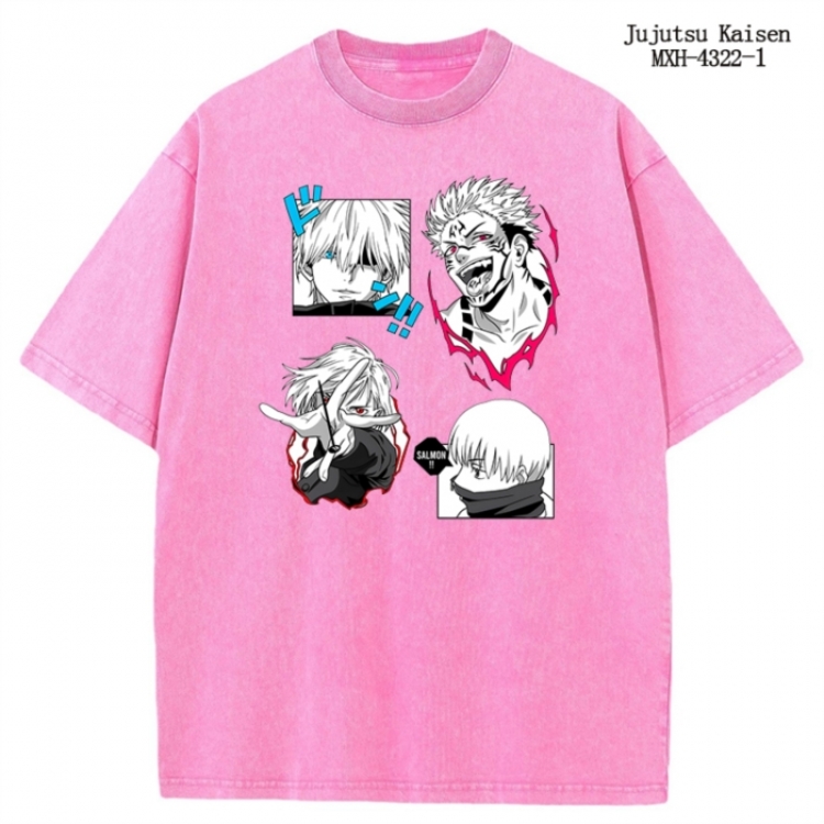 Jujutsu Kaisen Anime peripheral pure cotton washed and worn T-shirt from S to 2XL MXH-4322-1